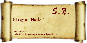 Singer Noé névjegykártya